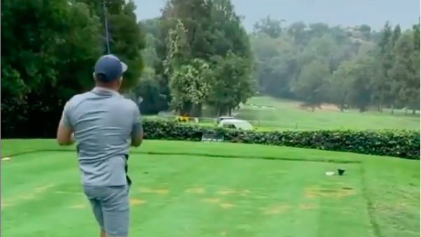 Golf fans react as unlucky golfer ACCIDENTALLY hits car with his ball